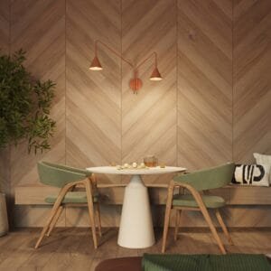 Switched NOX Twin Arm Wall Light - Red Ochre Double Wall Lights Great Lighting UK Ltd