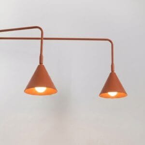 Switched NOX Twin Arm Wall Light - Red Ochre Double Wall Lights Great Lighting UK Ltd