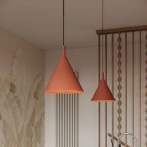 NOX Pendant Light 25cm - Red Ochre Small Pendant Lights Great Lighting UK Ltd
