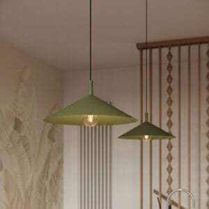 NOX Pendant Light 40cm - Olive Green Small Pendant Lights Great Lighting UK Ltd
