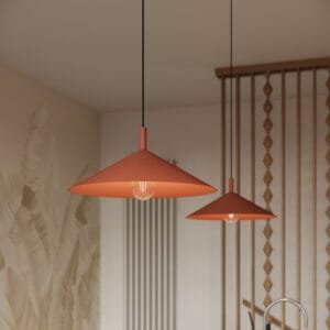NOX Pendant Light 40cm - Red Ochre Small Pendant Lights Great Lighting UK Ltd