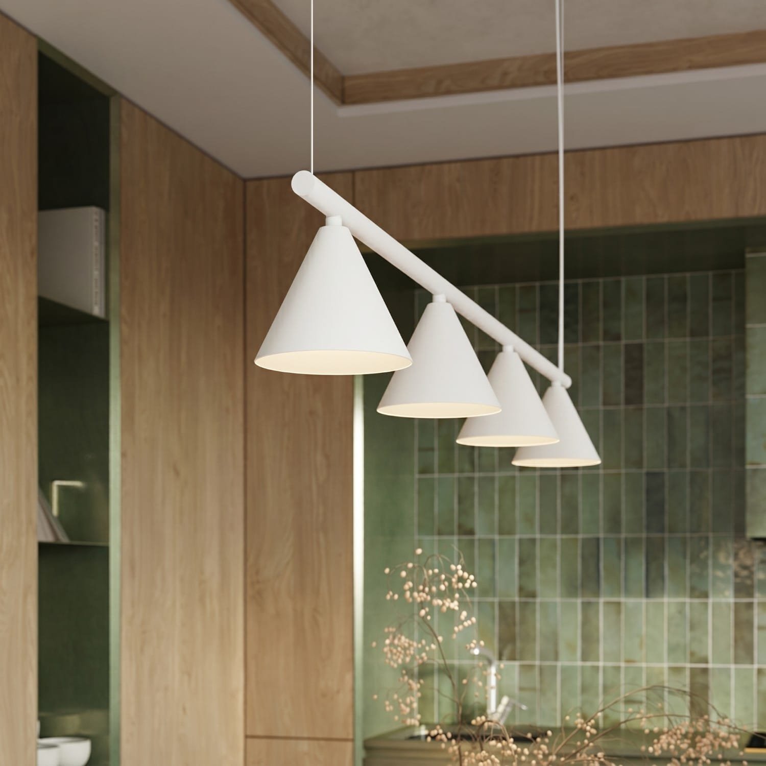 NOX 4-Light Pendant Bar - White 4 Light Spotlights Great Lighting UK Ltd