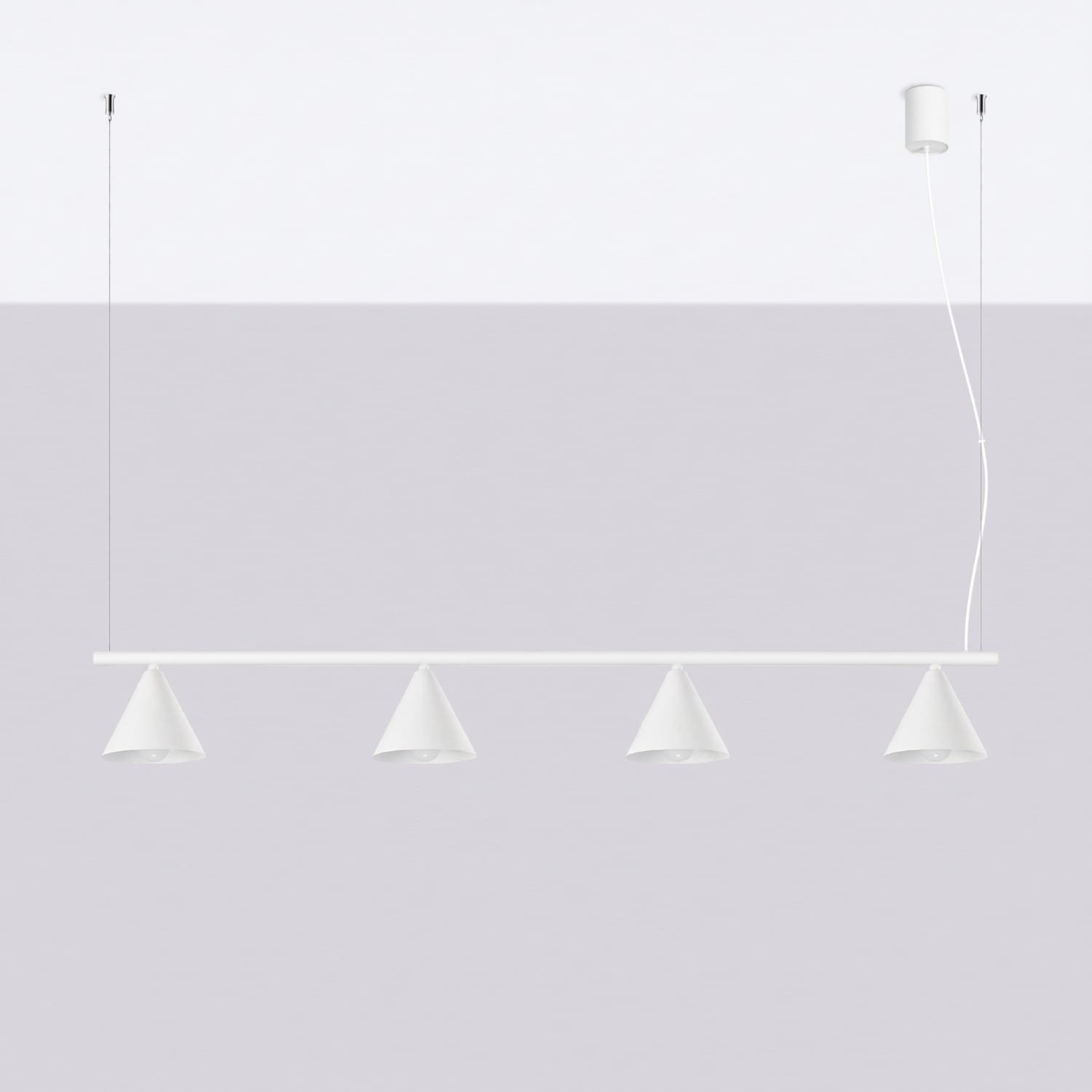 NOX 4-Light Pendant Bar - White 4 Light Spotlights Great Lighting UK Ltd