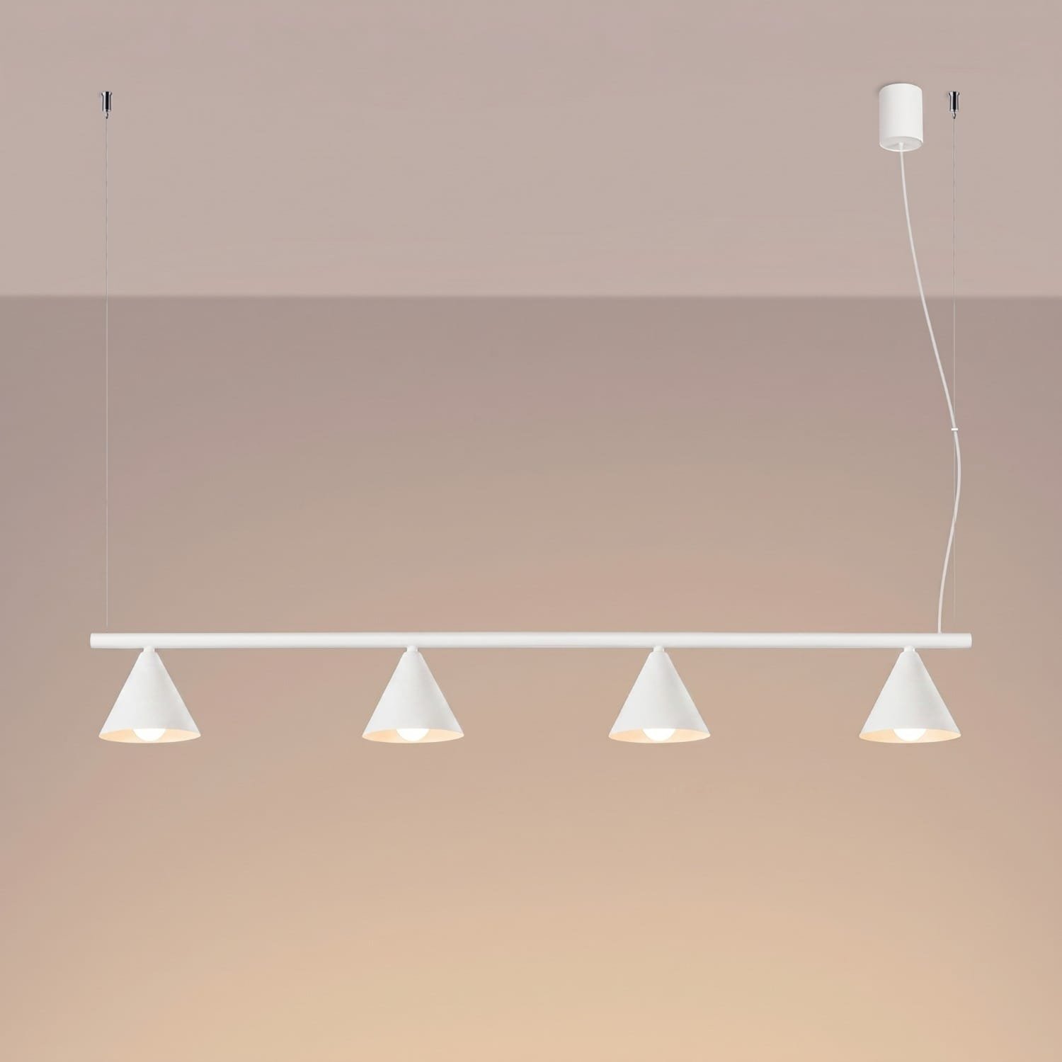 NOX 4-Light Pendant Bar - White 4 Light Spotlights Great Lighting UK Ltd