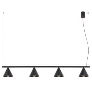 NOX 4-Light Pendant Bar - Black 4 Light Spotlights Great Lighting UK Ltd