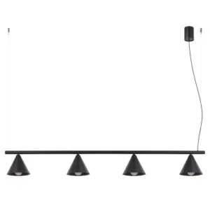 NOX 4-Light Pendant Bar - Black 4 Light Spotlights Great Lighting UK Ltd