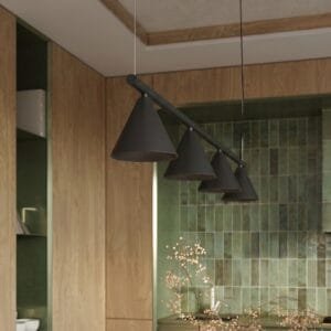 NOX 4-Light Pendant Bar - Black 4 Light Spotlights Great Lighting UK Ltd