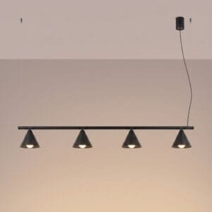 NOX 4-Light Pendant Bar - Black 4 Light Spotlights Great Lighting UK Ltd
