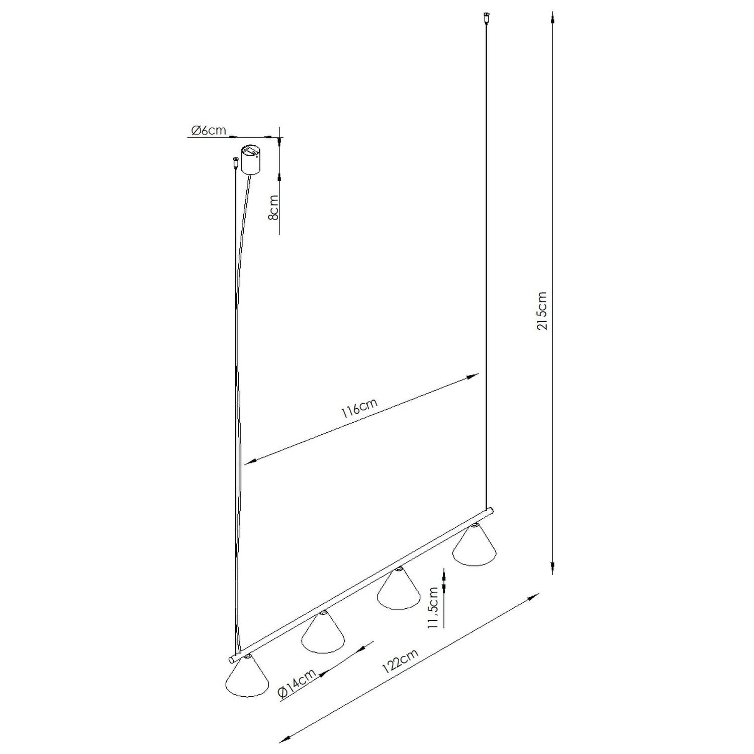 NOX 4-Light Pendant Bar - Natural 4 Light Spotlights Great Lighting UK Ltd