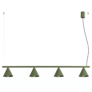 NOX 4-Light Pendant Bar - Olive Green 4 Light Spotlights Great Lighting UK Ltd
