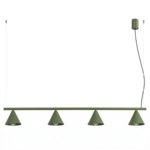 NOX 4-Light Pendant Bar - Olive Green 4 Light Spotlights Great Lighting UK Ltd