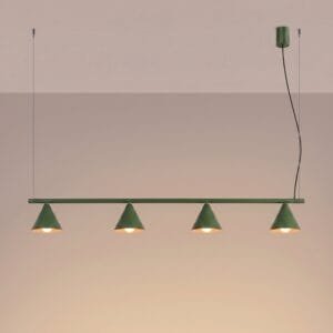 NOX 4-Light Pendant Bar - Olive Green 4 Light Spotlights Great Lighting UK Ltd