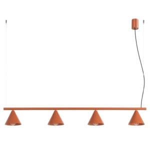 NOX 4-Light Pendant Bar - Red Ochre 4 Light Spotlights Great Lighting UK Ltd