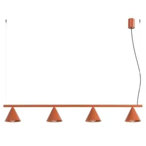 NOX 4-Light Pendant Bar - Red Ochre 4 Light Spotlights Great Lighting UK Ltd
