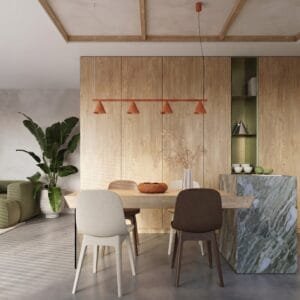 NOX 4-Light Pendant Bar - Red Ochre 4 Light Spotlights Great Lighting UK Ltd