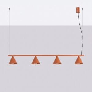 NOX 4-Light Pendant Bar - Red Ochre 4 Light Spotlights Great Lighting UK Ltd