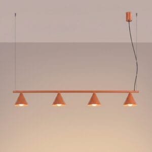 NOX 4-Light Pendant Bar - Red Ochre 4 Light Spotlights Great Lighting UK Ltd