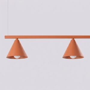 NOX 4-Light Pendant Bar - Red Ochre 4 Light Spotlights Great Lighting UK Ltd