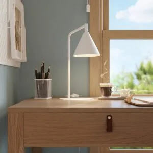 NOX Desk Light - White Hallway Table Lamps Great Lighting UK Ltd