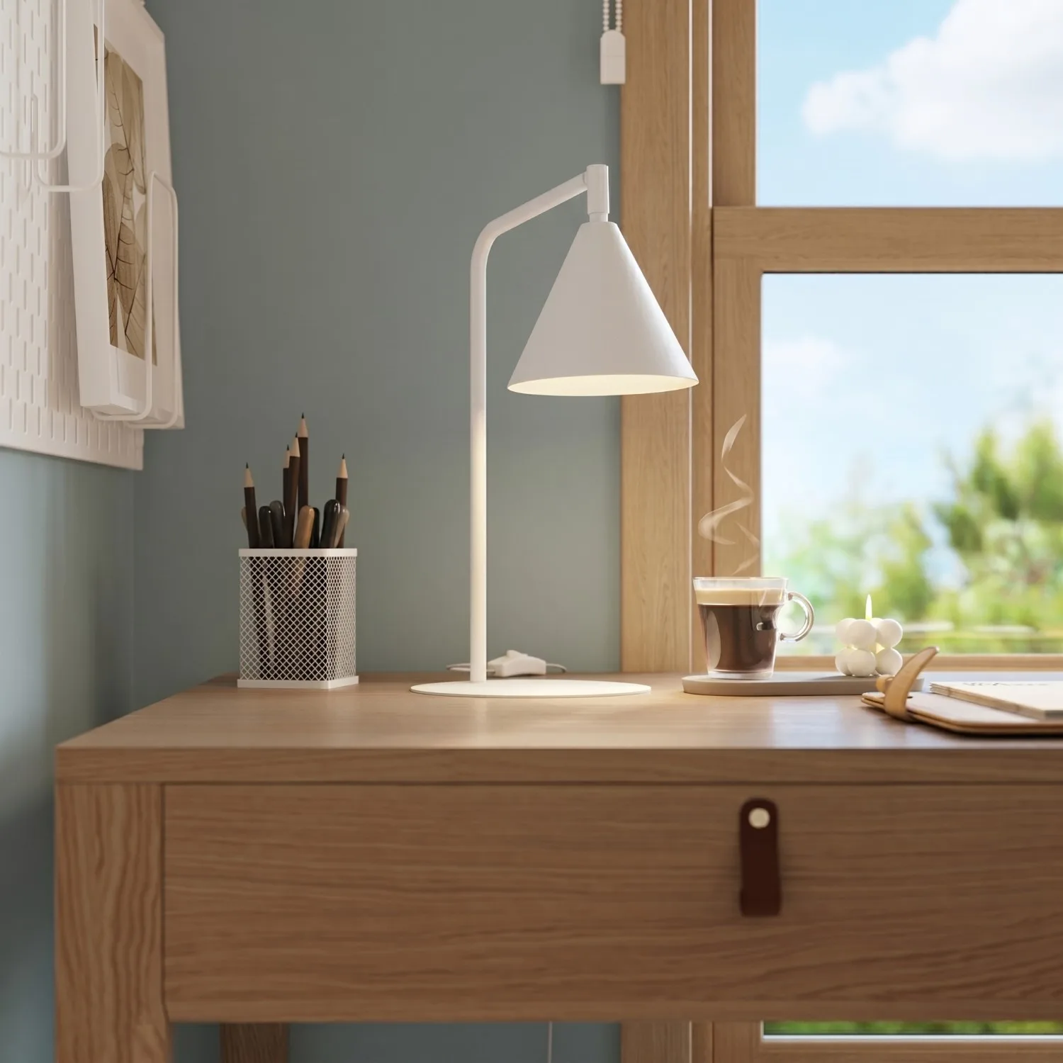 NOX Desk Light - White Hallway Table Lamps Great Lighting UK Ltd