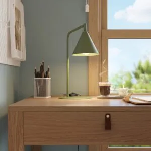 NOX Desk Light - Olive Green Minimalist Floor Lamps & Table Lamps Great Lighting UK Ltd