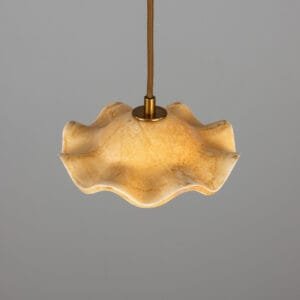 Wavy Ceramic Rivale Pendant Light in Oatstone 21cm Bedroom Pendant Lights Great Lighting UK Ltd
