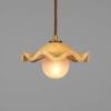Wavy Ceramic Rivale Pendant Light in Oatstone 21cm Artisan Ceramic Lighting Great Lighting UK Ltd