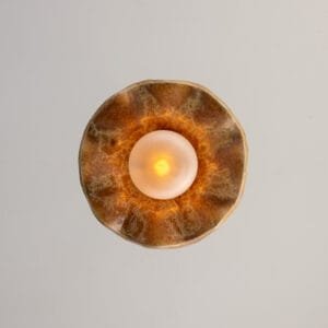 Wavy Ceramic Rivale Pendant Light in Oatstone 21cm Bedroom Pendant Lights Great Lighting UK Ltd