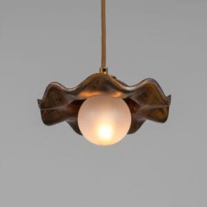 Wavy Ceramic Rivale Pendant Light in Rust Iron 21cm Bedroom Pendant Lights Great Lighting UK Ltd