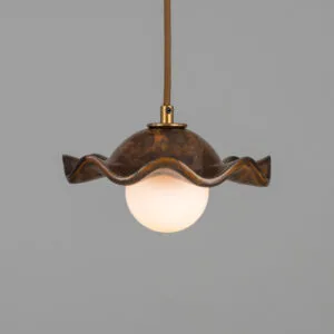 Wavy Ceramic Rivale Pendant Light in Metallic Earth 21cm Ceramic Pendant Lighting Great Lighting UK Ltd