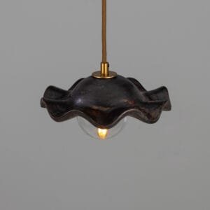 Wavy Ceramic Rivale Pendant Light in Metallic Earth 21cm Ceramic Pendant Lighting Great Lighting UK Ltd
