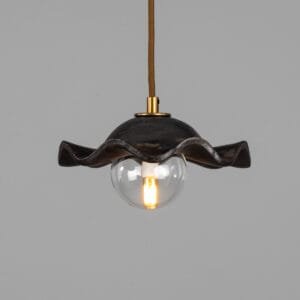 Wavy Ceramic Rivale Pendant Light in Metallic Earth 21cm Ceramic Pendant Lighting Great Lighting UK Ltd
