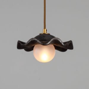 Wavy Ceramic Rivale Pendant Light in Metallic Earth 21cm Ceramic Pendant Lighting Great Lighting UK Ltd