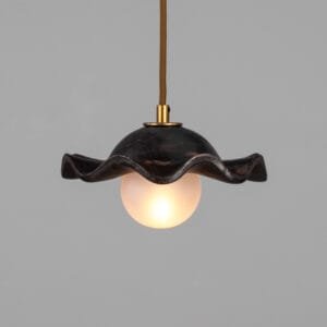 Wavy Ceramic Rivale Pendant Light in Metallic Earth 21cm Ceramic Pendant Lighting Great Lighting UK Ltd