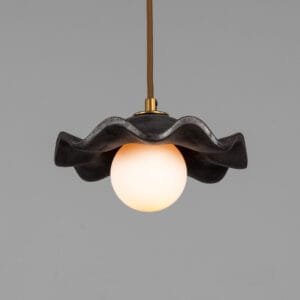 Wavy Ceramic Rivale Pendant Light in Metallic Earth 21cm Ceramic Pendant Lighting Great Lighting UK Ltd