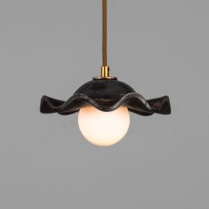 Wavy Ceramic Rivale Pendant Light in Metallic Earth 21cm Ceramic Pendant Lighting Great Lighting UK Ltd