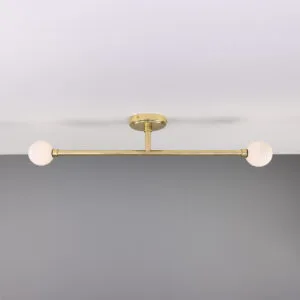 Double Globe Slim Bathroom Ceiling Light 77cm IP44 Bathroom Pendant & Ceiling Lights Great Lighting UK Ltd