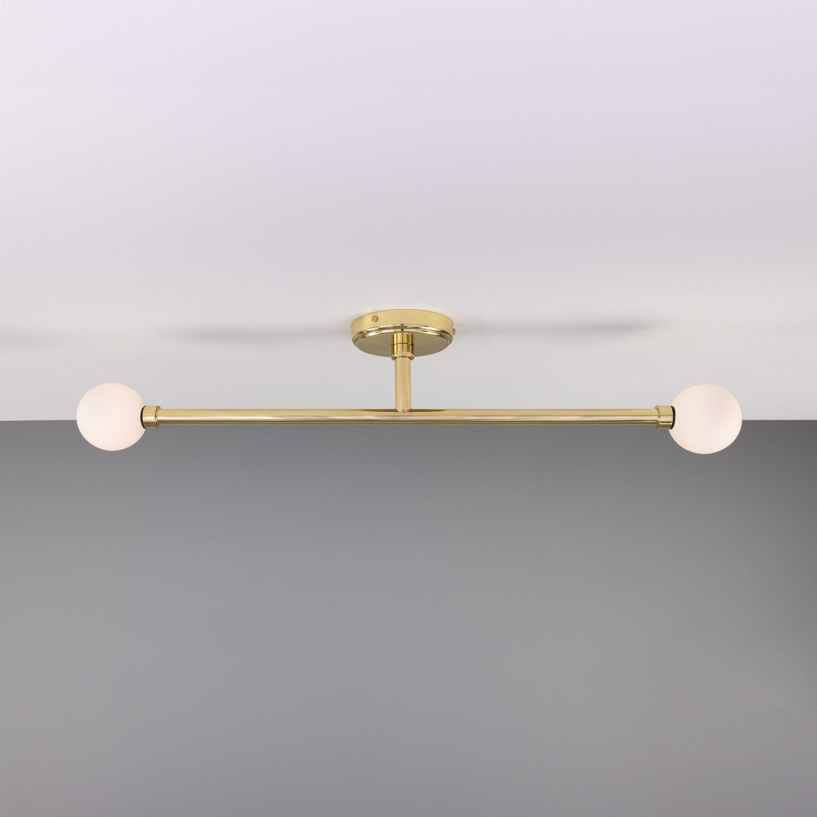 Double Globe Slim Bathroom Ceiling Light 77cm IP44 Bathroom Pendant & Ceiling Lights Great Lighting UK Ltd