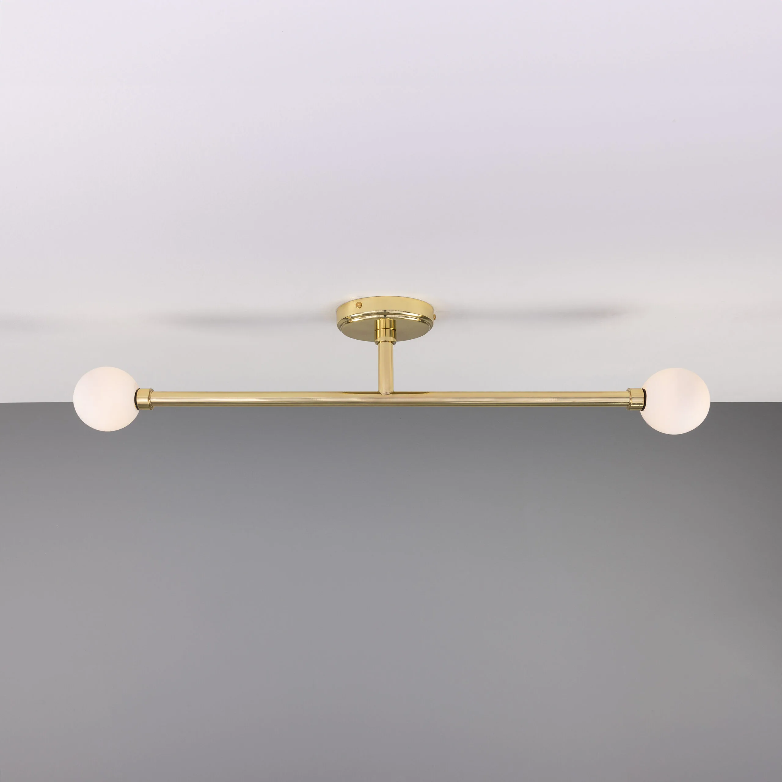 Double Globe Slim Bathroom Ceiling Light 77cm IP44 Bathroom Pendant & Ceiling Lights Great Lighting UK Ltd