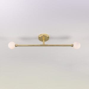 Double Globe Slim Bathroom Ceiling Light 77cm IP44 Bathroom Pendant & Ceiling Lights Great Lighting UK Ltd