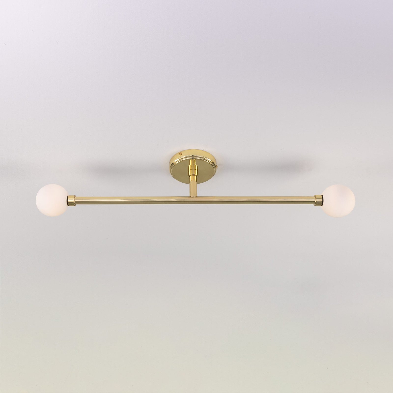 Double Globe Slim Bathroom Ceiling Light 77cm IP44 Bathroom Pendant & Ceiling Lights Great Lighting UK Ltd