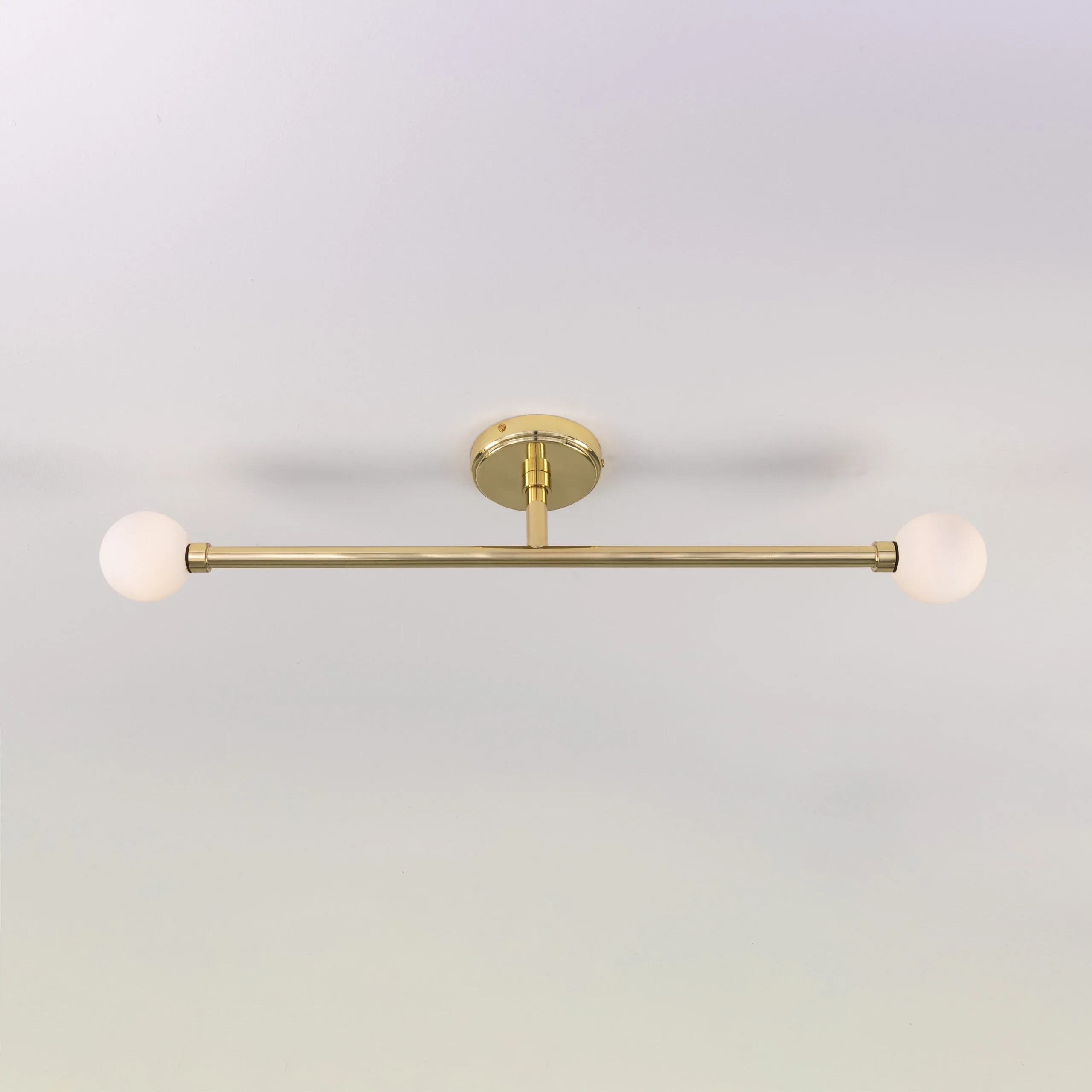 Double Globe Slim Bathroom Ceiling Light 77cm IP44 Bathroom Pendant & Ceiling Lights Great Lighting UK Ltd