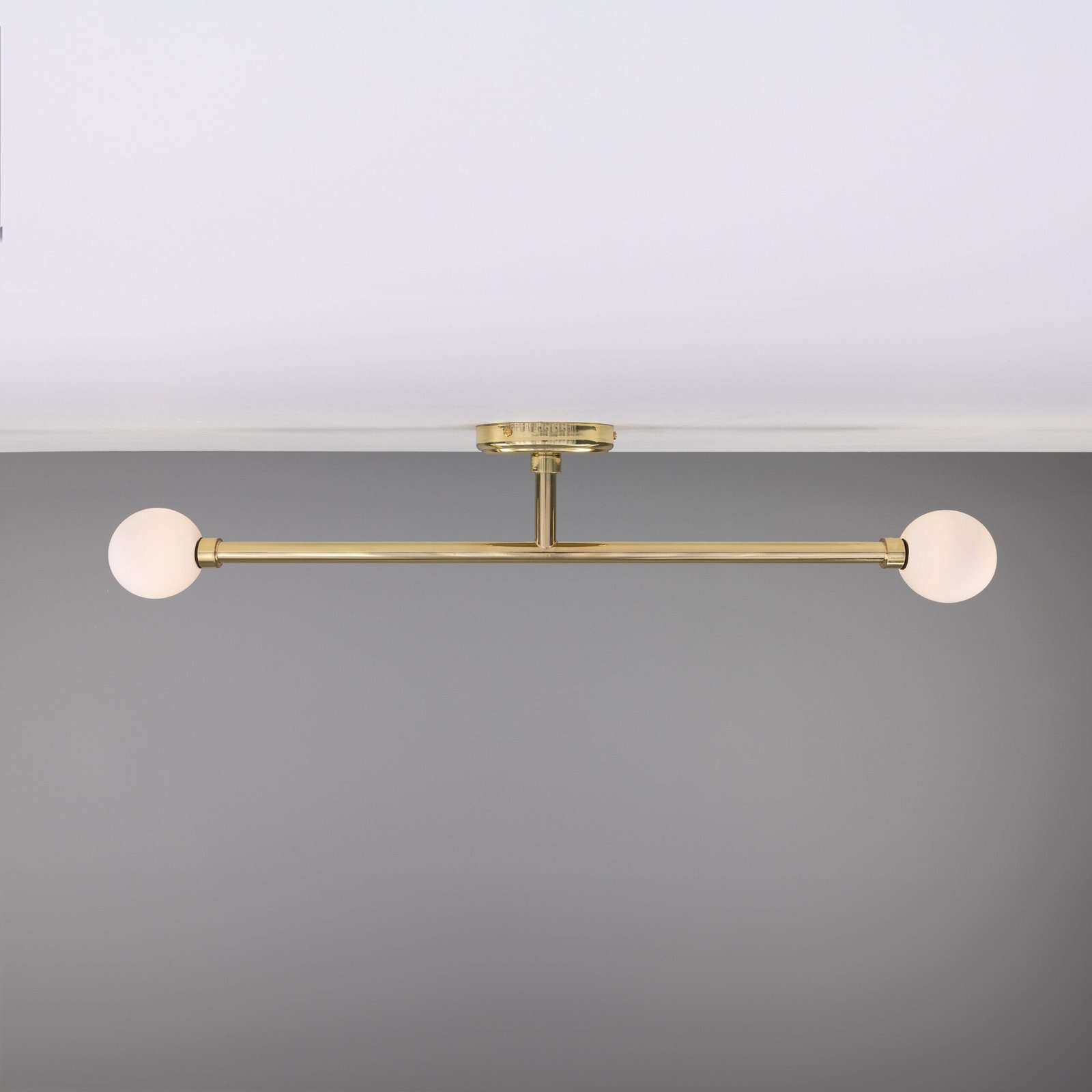 Double Globe Slim Bathroom Ceiling Light 77cm IP44 Bathroom Pendant & Ceiling Lights Great Lighting UK Ltd