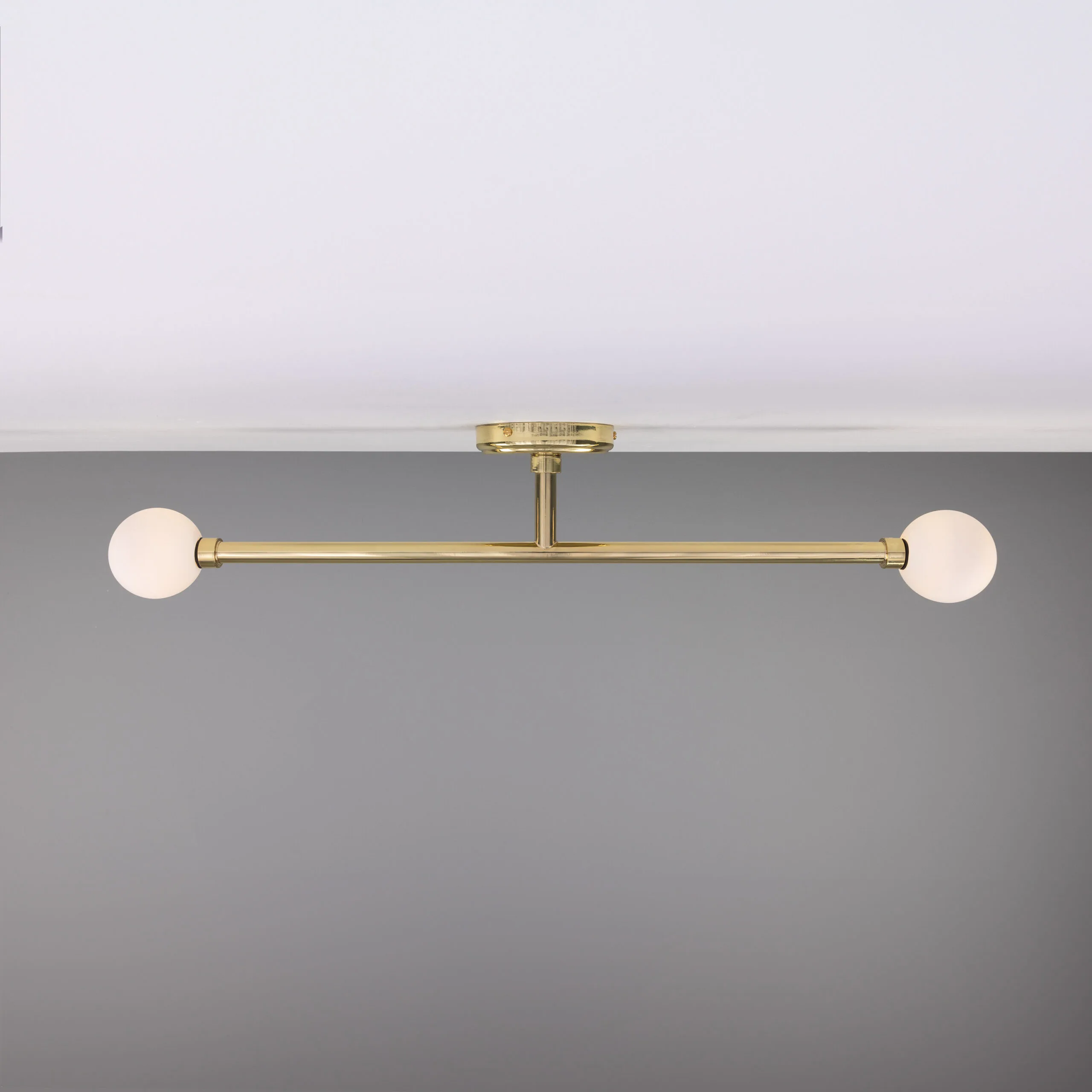 Double Globe Slim Bathroom Ceiling Light 77cm IP44 Bathroom Pendant & Ceiling Lights Great Lighting UK Ltd