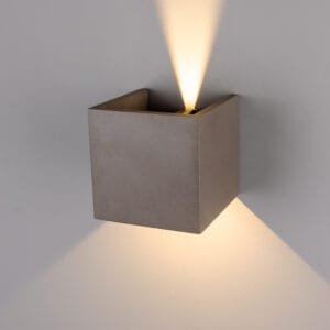 Cube Outdoor Concrete Wall Light 14cm IP65 Concrete Wall Lights Great Lighting UK Ltd