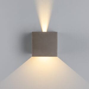 Cube Outdoor Concrete Wall Light 14cm IP65 Concrete Wall Lights Great Lighting UK Ltd