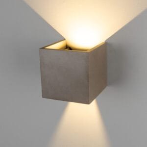 Cube Outdoor Concrete Wall Light 14cm IP65 Concrete Wall Lights Great Lighting UK Ltd