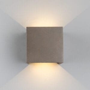 Cube Outdoor Concrete Wall Light 14cm IP65 Concrete Wall Lights Great Lighting UK Ltd