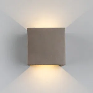Cube Outdoor Concrete Wall Light 14cm IP65 Concrete Wall Lights Great Lighting UK Ltd