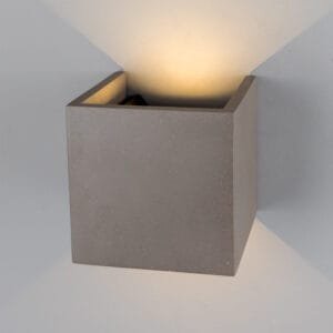 Cube Outdoor Concrete Wall Light 14cm IP65 Concrete Wall Lights Great Lighting UK Ltd